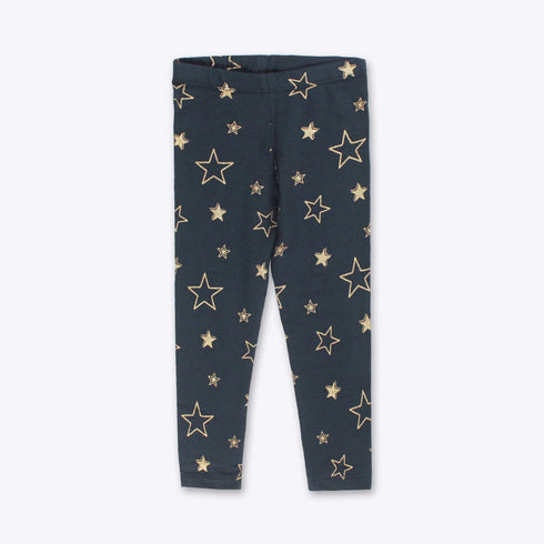HnM All Over Glitter Star Blue Girls Cotton Legging