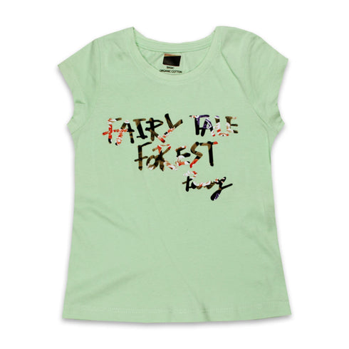 HnM Fairy Tale Green Girls Cotton T shirt