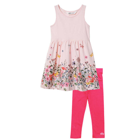 HnM Pink Girls Cotton 2 Piece Set