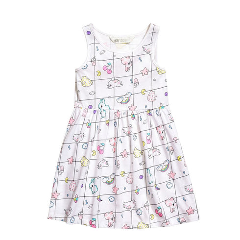HnM Rabbit Print White Girls Cotton 2 Piece Set