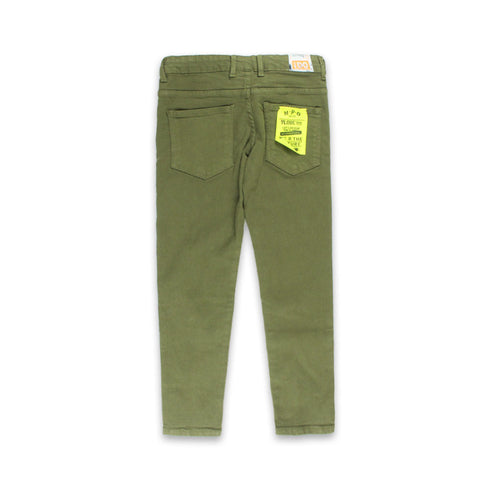 IDO Olive Green Boys Cotton Cargo Pant