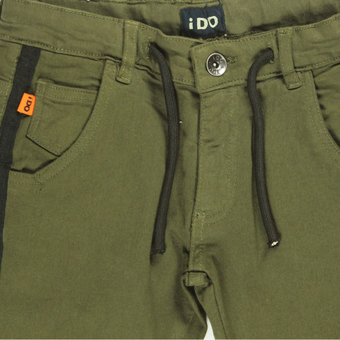 IDO Olive Green Boys Cotton Cargo Pant