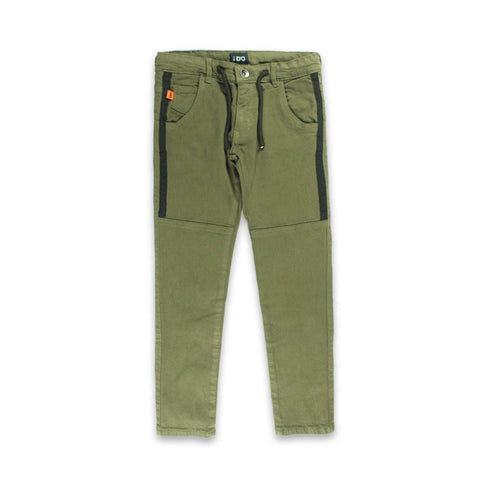 IDO Olive Green Boys Cotton Cargo Pant