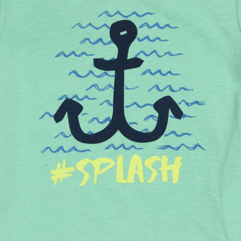 IN EXTENSO Anchor print Green Boys Premium Cotton Tshirt