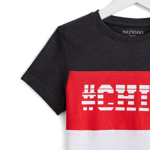 INEXTENSO Grey And Red Boys Cotton T shirt