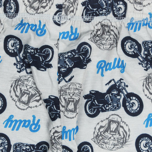 JOE Tiger Face Blue Boys Cotton 2 Piece Night Suits