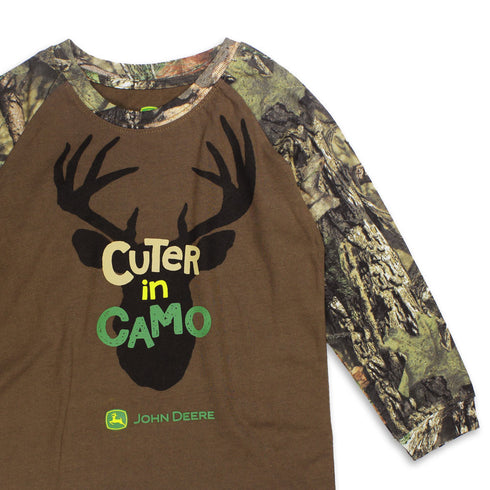 JOHN DEERE Cuter In Camo Brown Boys Cotton T shirt