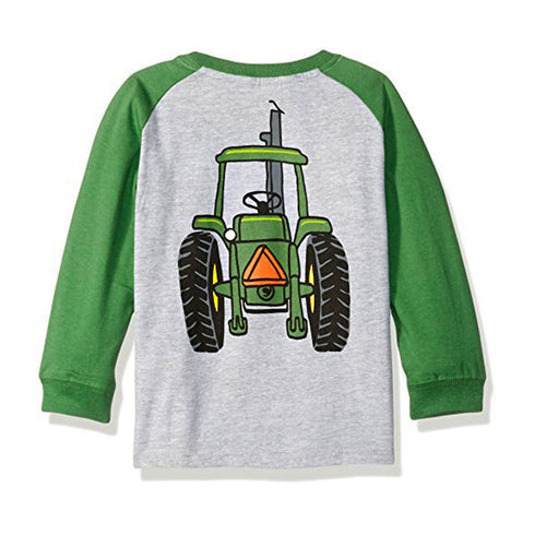 JOHN DEERE Tractor Grey And Green Boys Cotton T shirt