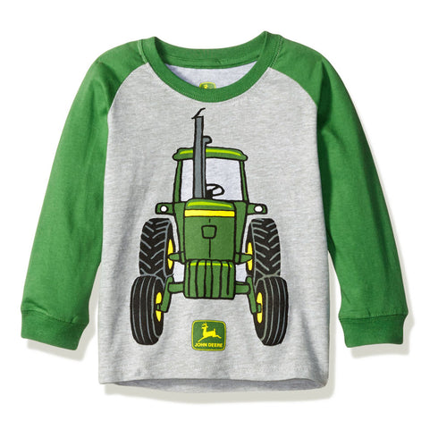 JOHN DEERE Tractor Grey And Green Boys Cotton T shirt