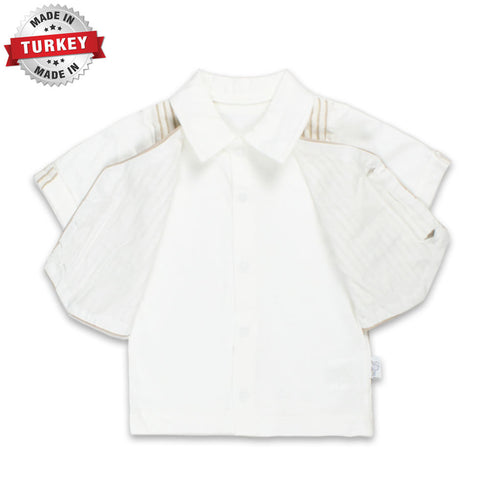 JOLLY And JOY Brown Stripes White Boys Cotton 2 Piece Set