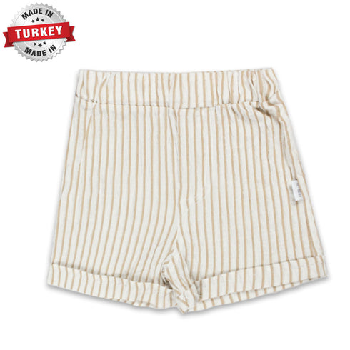JOLLY And JOY Brown Stripes White Boys Cotton 2 Piece Set