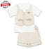 JOLLY And JOY Brown Stripes White Boys Cotton 2 Piece Set