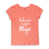 KIABI Believe In Your Magic Pink Girls Premium Cotton T shirt