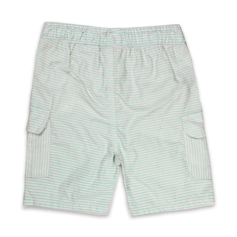 KIABI Blue Striped White Boys Cotton Shorts