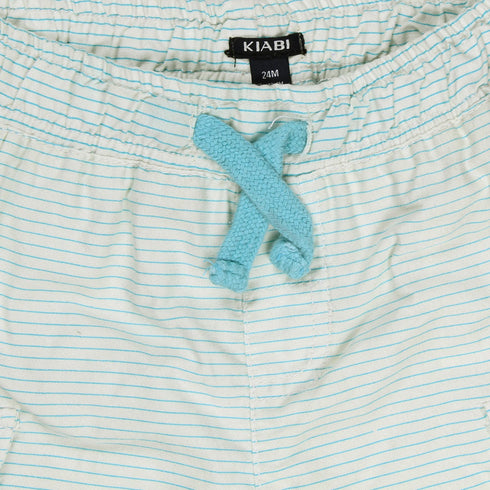 KIABI Blue Striped White Boys Cotton Shorts