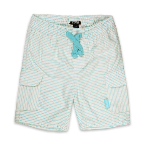 KIABI Blue Striped White Boys Cotton Shorts
