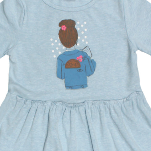 KIDS Girls Print Blue Girls Cotton Dress