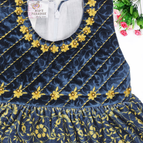 KIDZ PARADISE Flower Print Yellow Girls Dress