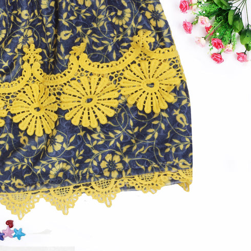 KIDZ PARADISE Flower Print Yellow Girls Dress