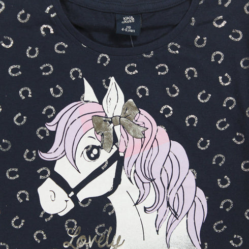 KIKI And KOKO Unicorn Blue Girls Premium Cotton T shirt