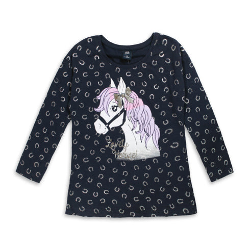 KIKI And KOKO Unicorn Blue Girls Premium Cotton T shirt