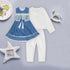 Kidz Paradise Blue Girls Cotton 3 Piece Set