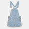 (Minor B) LANIDOR Bottom Lace Light Blue Girls Short Denim Dungaree
