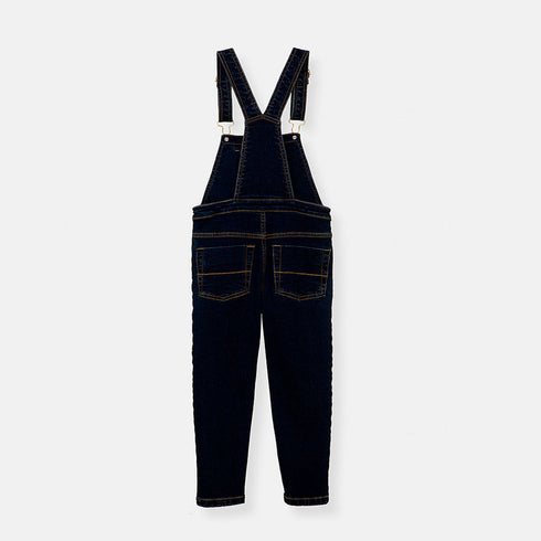 LANIDOR Golden Button Blue Girls Denim Full Dungaree