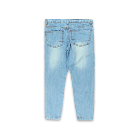 LANIDOR KIDS Sand Washed Blue Girls Denim Jeans