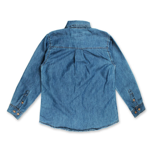 LANIDOR Pocket Blue Boys Denim Shirt