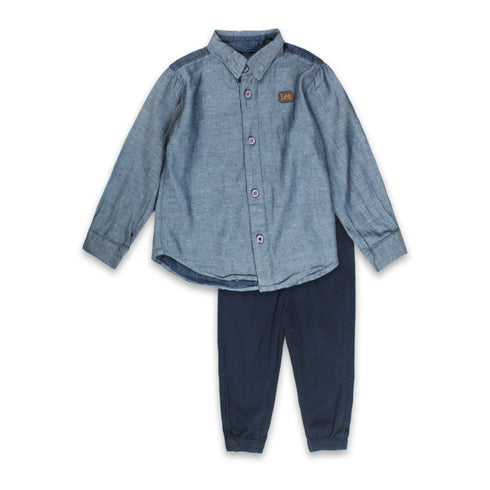 LEE Blue Denim Boys Cotton 2 Piece Set
