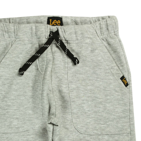 LEE White And Black Draw Cord Grey Boys Cotton Fleece Trouser