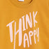 LEFTIES Think Happy Yellow Girls Cotton Terry Sweat Shirt
