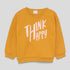 LEFTIES Think Happy Yellow Girls Cotton Terry Sweat Shirt