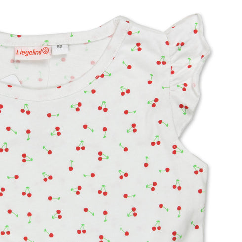 LIEGELIND All Over Cherry White Girls Cotton Dress
