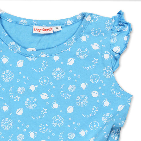 LIEGELIND All Over Space Blue Girls Cotton Dress