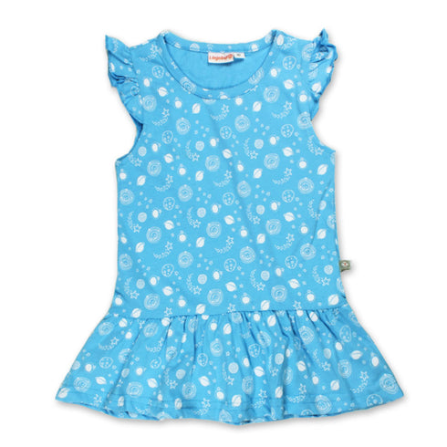 LIEGELIND All Over Space Blue Girls Cotton Dress