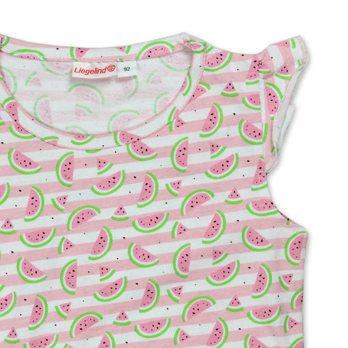 LIEGELIND All Over Watermelon White Girls Cotton Dress