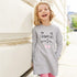 LUPILU Cat Face Grey Girls Cotton Terry Long Sweat Shirt