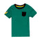 LUPILU Front Pocket Green Boys Premium Cotton Tshirt