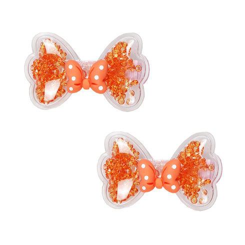 Orange Butterfly Bow Hair Clip
