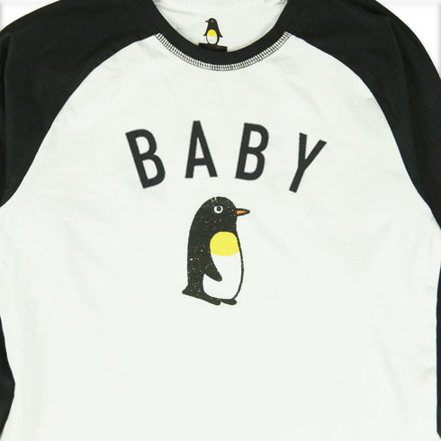 Little Baby Penguin White And Black Girls Cotton T shirt