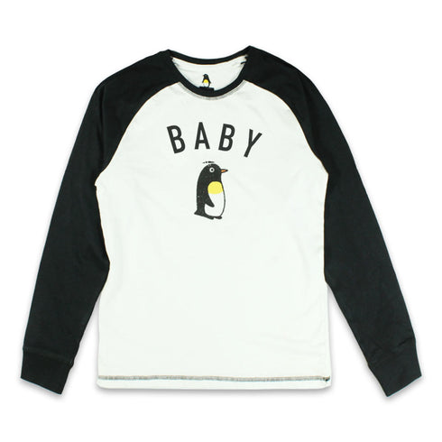 Little Baby Penguin White And Black Girls Cotton T shirt