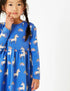 M And S All Over Unicorn Blue Girls Cotton Dress