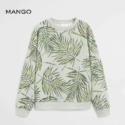 MANGO LEAVES PRINTED SWEATSHIRT