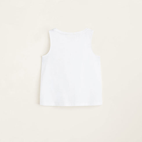 MANGO White Girls Cotton Tank Top