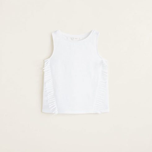 MANGO White Girls Cotton Tank Top