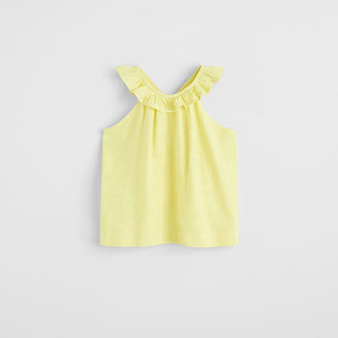 MANGO Yellow Girls Cotton Tank Top