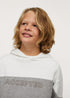 MANGO Grey And White Boys Cotton Hoodie