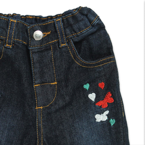 MAX Embroidery Butterfly Blue Girls Denim Jeans